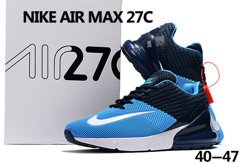 2018 Men Nike Air Max 27C Blue White Shoes